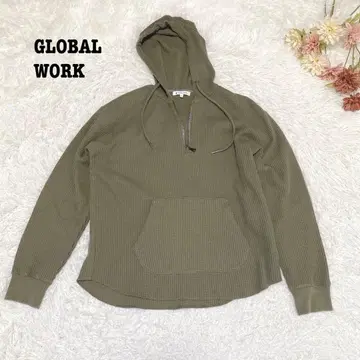 s.2063 [글로벌 워크] 긴팔 후드티 풀오버 와플 지퍼