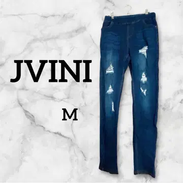 새상품급 JVINI 여성용 스키니 데님 [ M ] 데미지 가공 허리밴딩