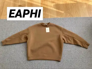 새상품 EAPHI 로고 빅 스웨트 쇼트 브라운