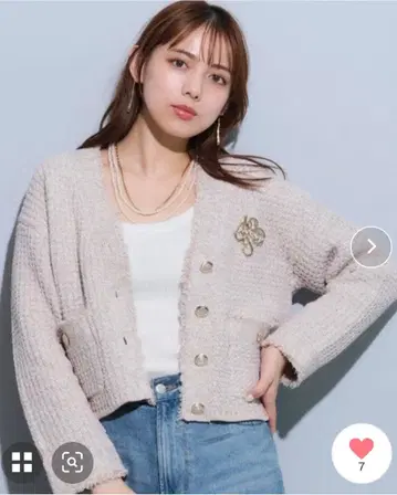 Mystrada 트위드 라메 가디건