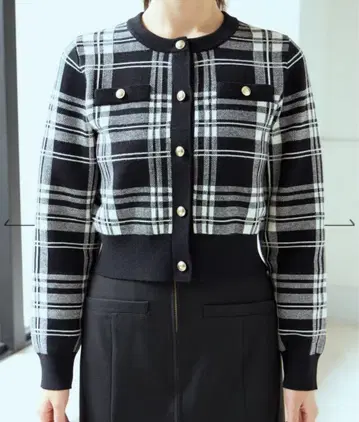 [ 새상품 ] AND COUTURE (앙데팡당) 니트 가디건 체크