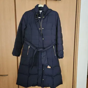 PROPORTION 후드 부착 롱 다운 자켓 네이비