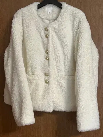 H&M 보아 자켓 화이트 미사용 새상품