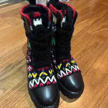 APRES 자수 디자인 하이컷 부츠