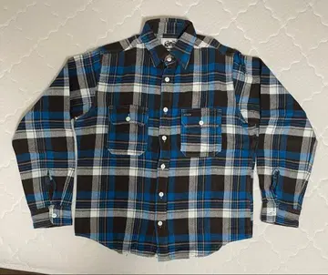 NINE LIVES FOR WORK 체크 무늬 헤비 플란넬 셔츠 XL