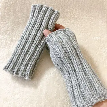 106 암워머 그레이 손뜨개질 핸드워머 핸드메이드 방한