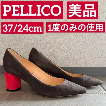 [ 새상품급 ] PELLICO 그레이 스웨이드 스틸레토 하이힐 37