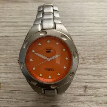FOSSIL 오렌지 다이얼 손목시계