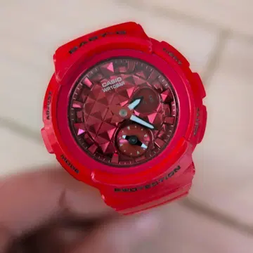 CASIO 베이비-G 레드 여성용 손목시계 BGA-195M-4AJF
