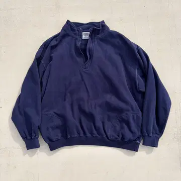 네이비 하프 지퍼 90년대 Lee 맨투맨 두꺼운 원단 무지 XL