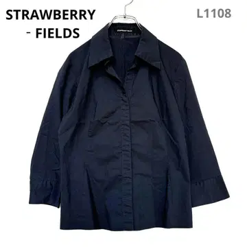 스트로베리 필드 셔츠 M 블랙 코튼 혼방 일본제 고급 심플 블라우스