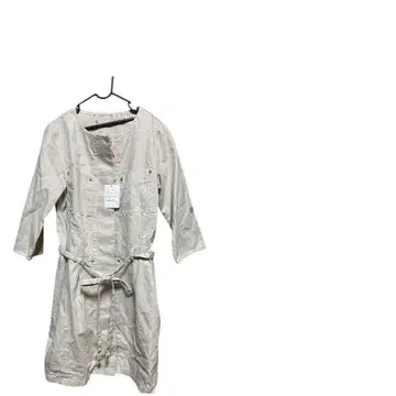 [ 새상품 ] 베이지 셔츠 원피스 7부 소매 끈 벨트 포함