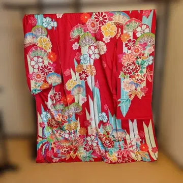 순수 실크 유젠 후리소데! 재고 처분 상품