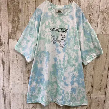 톰과 제리 타피 타이다이 반팔 셔츠 빅 사이즈 5L