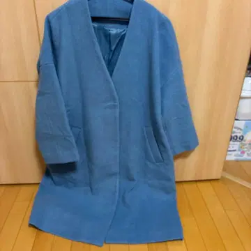 Mila Oven 파란색 오픈 프론트 코트