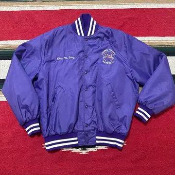 90s XXL USA제 바시티 자켓 퍼플 보라색
