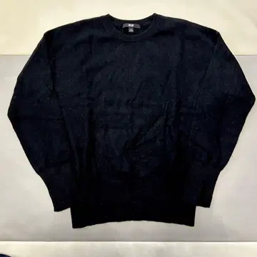 캐시미어 100% L 사이즈 UNIQLO 크루넥 스웨터 블랙 U넥