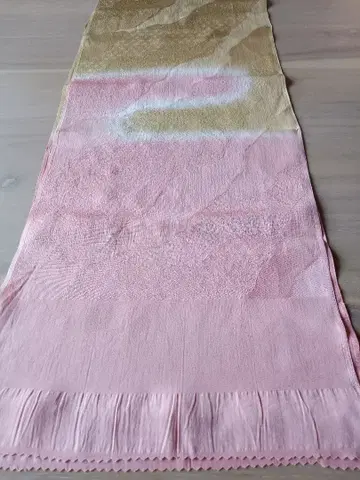 그라데이션 오비 장식 천 핑크 골드 실크 K3