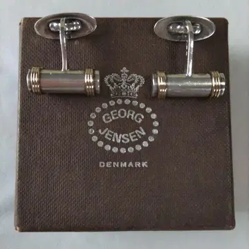 GEORG JENSEN 실버 골드 커프 링크스