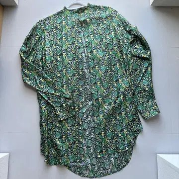 BANANATIME 긴팔 셔츠 XS 그린 옐로우 컬러 파랑 패턴