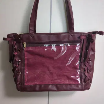 WEGO 레이스업 이타백 와인 레드