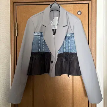 Seven fairy 그레이 데님 테일러드 자켓