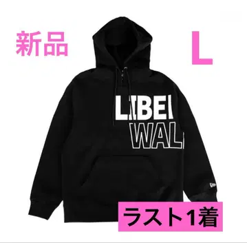 LIBERTYWALK 상의 후드티 블랙 프린트 로고 NEWERA