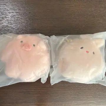 PUKUMARU 미니 참 파우치 봉제 인형 돼지 토끼 2개 세트