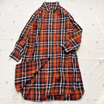 레어 마가렛호웰 둥근 카라 체크 셔츠 원피스 M 사이즈