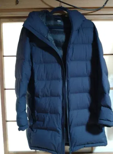 UNIQLO 후드 부착 다운 자켓 XL 다크 블루