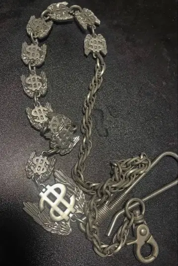 90s00s 달러 마크와 날개의 지갑 체인