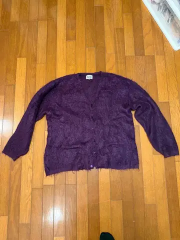STEP A HEAD 보라색 모헤어 가디건