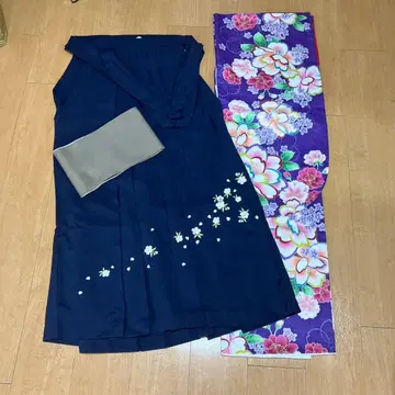 졸업식 기모노 하카마, 오비 3종 세트