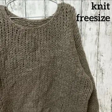 [ knit ] 라운드넥 루즈핏 니트 여성용 freesize 브라운