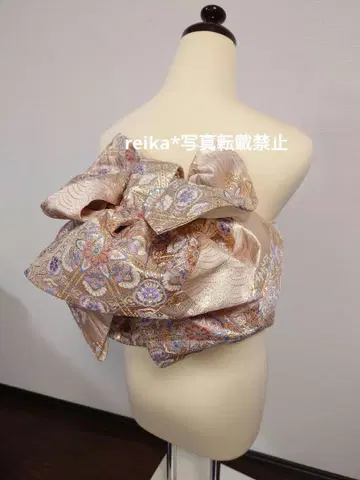 투피스 제작 오비 후리소데 성인식 순수 실크 후쿠로 오비