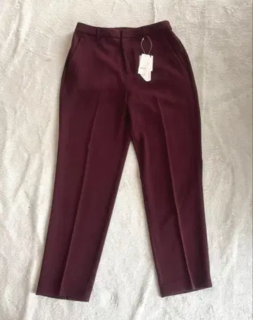 택 포함 새상품 앵커우먼 센터 프레스 테이퍼드 팬츠 보르도 L