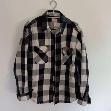 BIG MIKE 긴팔 플란넬 셔츠 L 블랙/화이트 체크