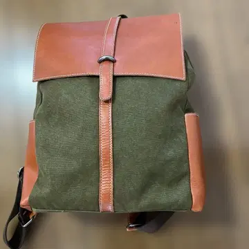 올리브 그린과 브라운의 백팩