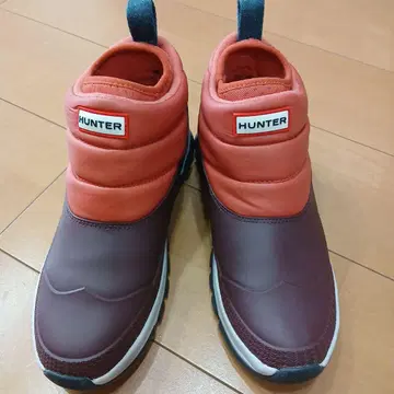 [미사용] HUNTER 스노우 부츠 버건디/오렌지 레어
