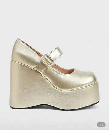 골드 메리제인 하이힐 펌프스