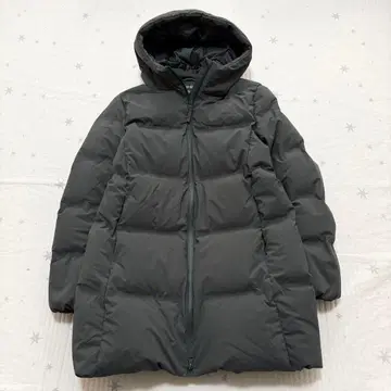 유니클로 심리스 다운 롱 코트 카키 XL