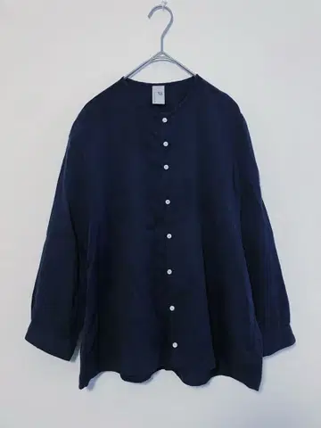 노컨트롤 에어 노카라 셔츠 38 블라우스 네이비