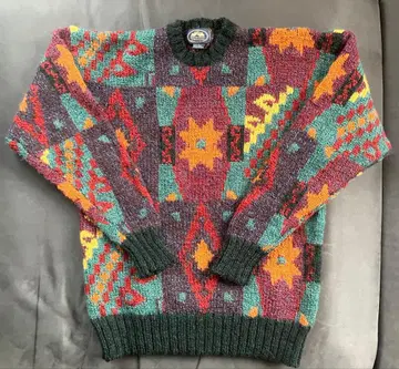 빈티지 니트 80년대 손뜨개질 니트 BRITISH KHAKI