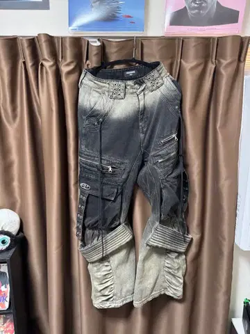 공식 매장 구매 PERSONSOUL 카고 팬츠 블랙/그레이