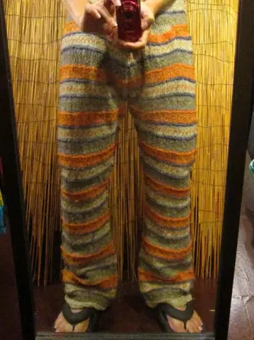 배송비 포함 1 새상품*남녀 공용*헴프 울 소재*손뜨개질*히피풍*롱 팬츠