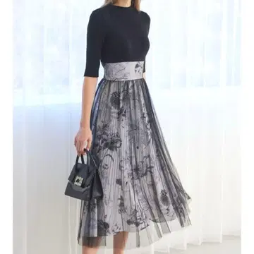 머큐리 듀오 튤 레이어드 니트 도킹 원피스