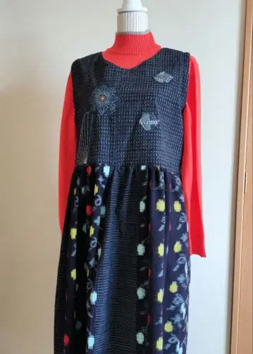 기모노 리메이크 카스리 원피스 점퍼 스커트