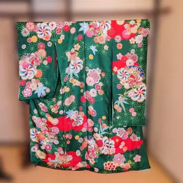 순수 실크 유젠 후리소데! 재고 처분 상품