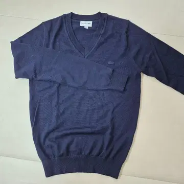LACOSTE 네이비 V넥 스웨터 US XS