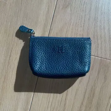 네이비 가죽 코인 케이스